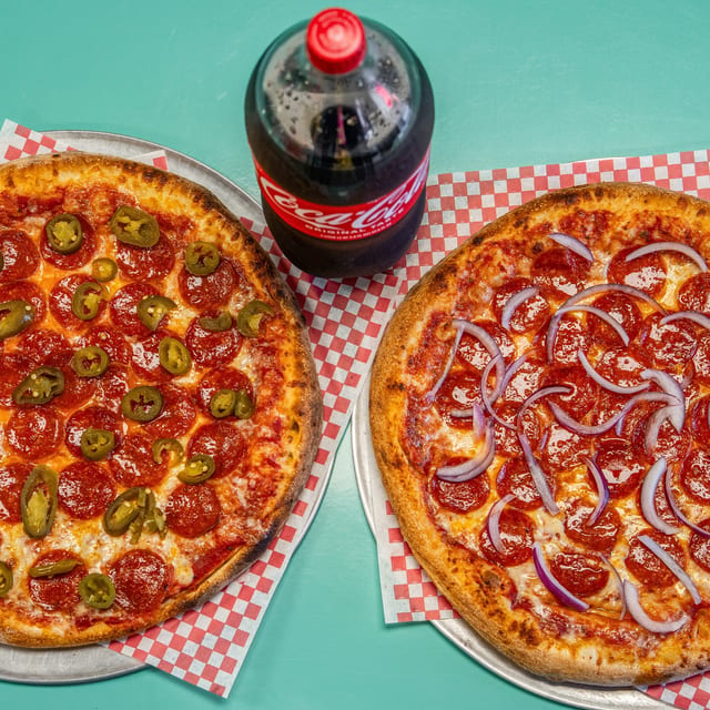 Three Large 1 topping Pizzas, 12 Wings, Cheesy Bread & 2L Soda Combo.
